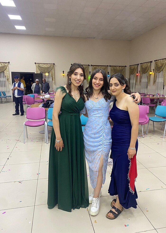 Yeşil uzun elbise - Görsel 2