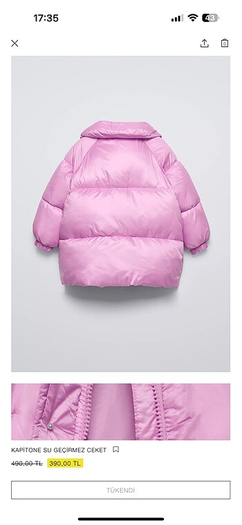 Zara Zara çocuk mont