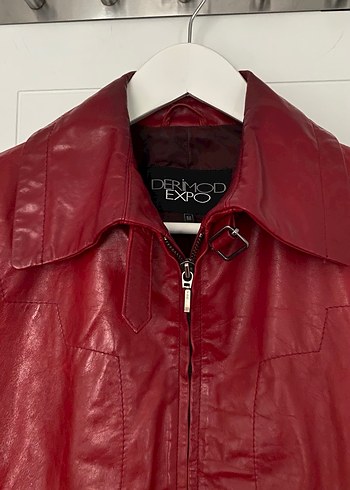Derimod bordo deri ceket - Görsel 3