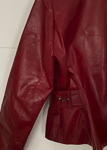 Derimod bordo deri ceket - Görsel 6