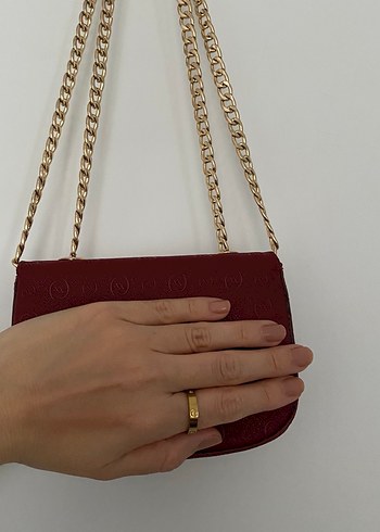 Vakko Bordo Zincir askılı Çanta - Görsel 7