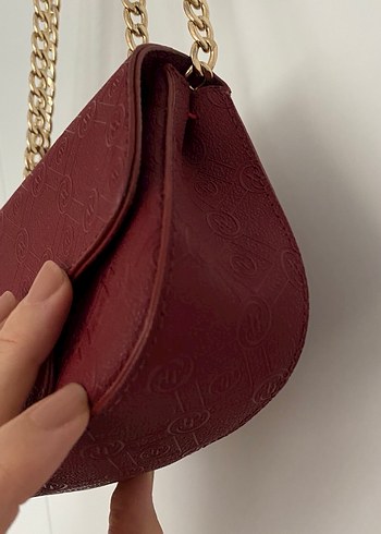 Vakko Bordo Zincir askılı Çanta - Görsel 3
