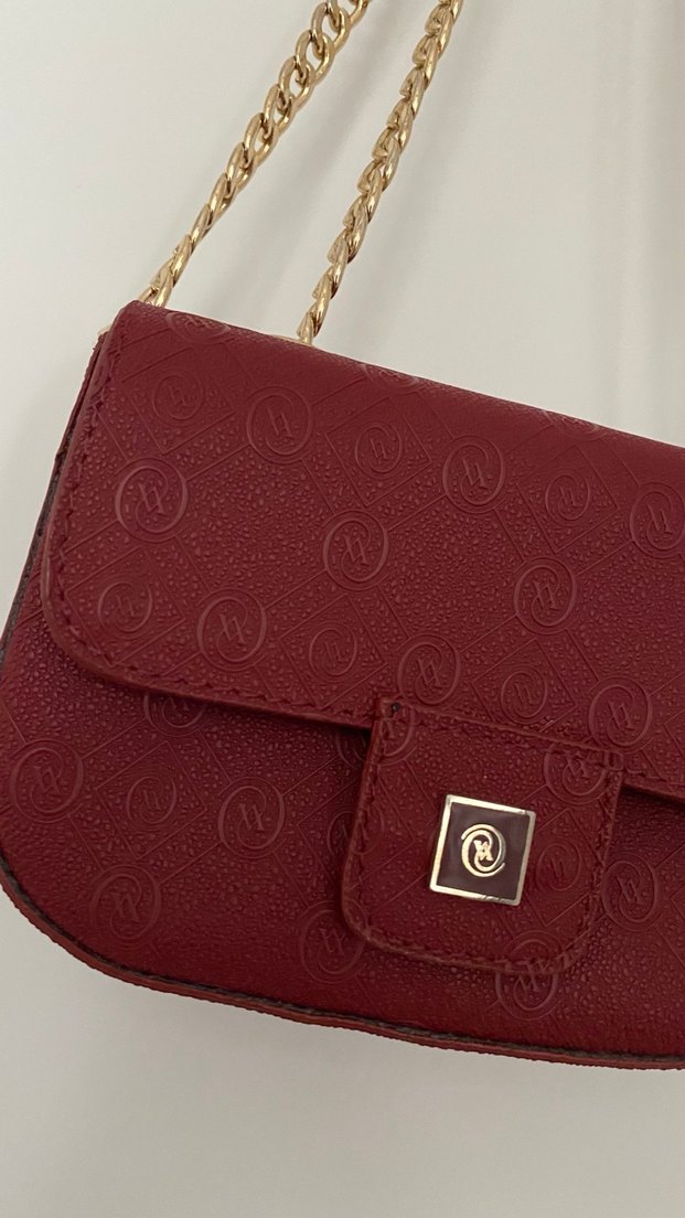 Vakko Bordo Zincir askılı Çanta - Görsel 2