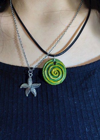 yıldız spiral kolye