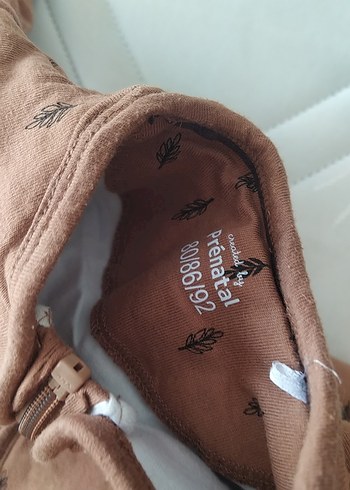 3-6 Ay Beden Kahverengi Fermuarlı Erkek Çocuk Pijama