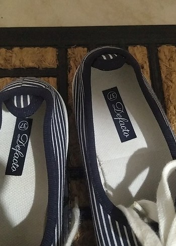 Lacivert Çizgili Kadın Dolgu Topuklu Spor Ayakkabı - Görsel 2