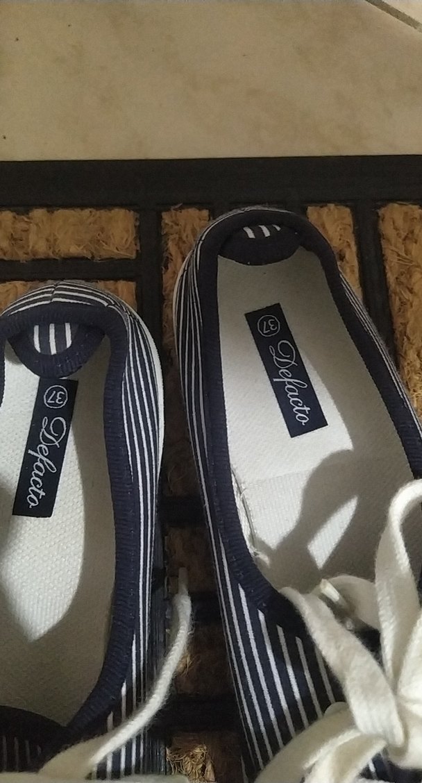 Lacivert Çizgili Kadın Dolgu Topuklu Spor Ayakkabı - Görsel 2