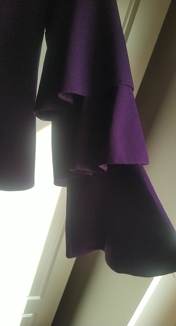 Mor Volanlı Kadın Bluz - Görsel 2