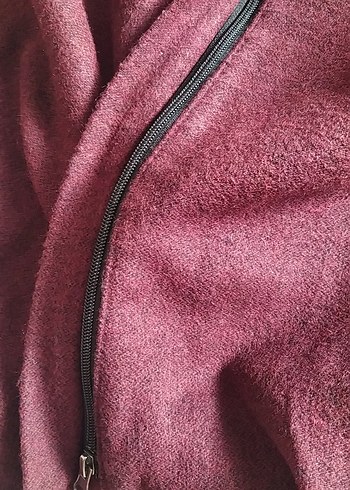 Bordo Kadın Uzun Rahat Kesim Kaban - Görsel 5