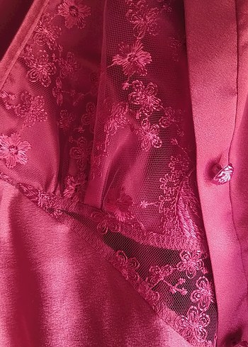 Bordo Uzun Kollu Kadın Pijama Takımı - Görsel 2