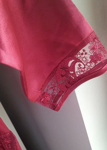 Bordo Uzun Kollu Kadın Pijama Takımı - Görsel 4