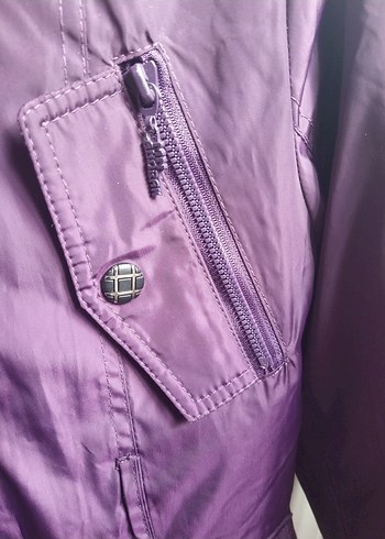 Mor Kürklü Kadın Kışlık Mont - Görsel 2