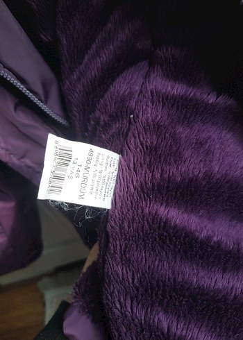 Mor Kürklü Kadın Kışlık Mont - Görsel 6