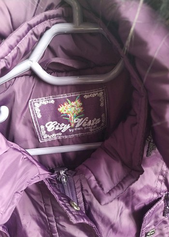 Mor Kürklü Kadın Kışlık Mont - Görsel 5