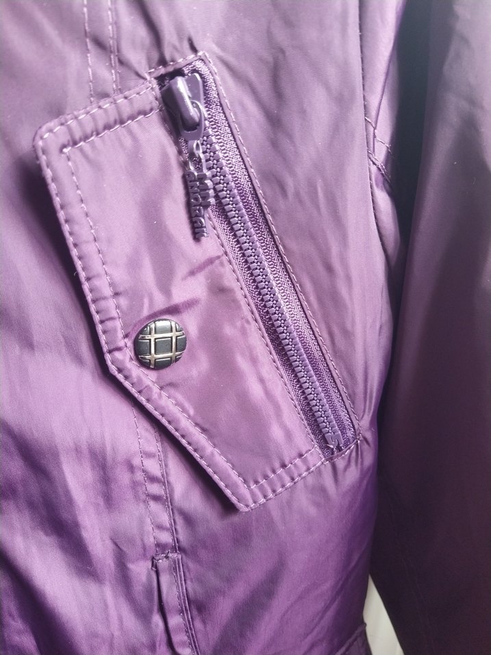 Mor Kürklü Kadın Kışlık Mont - Görsel 2