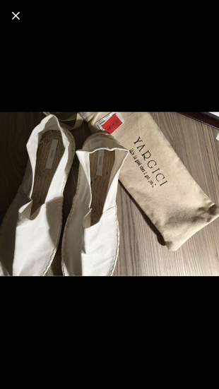 Yargıcı beyaz hiç kullanmamış espadril