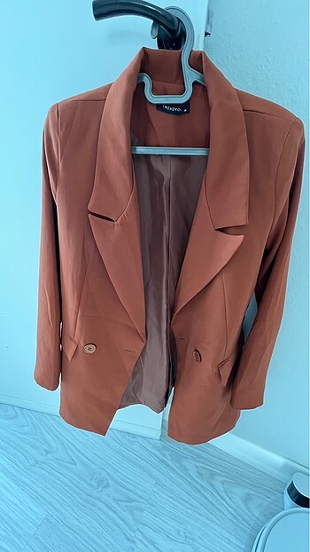 36 Beden kahverengi Renk Blazer ceket