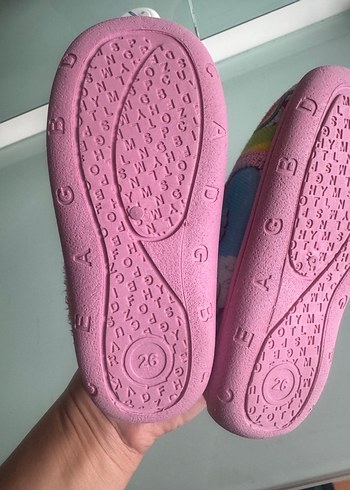 Kız Çocuk Pembe Unicorn Desenli Sıcak Ev Terliği - Görsel 3