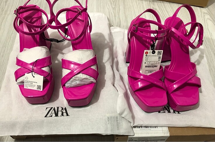 39 Beden Zara platform topuk sandalet
