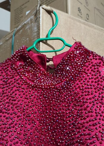 Bordo tesettür abiye nişan elbisesi - Görsel 4