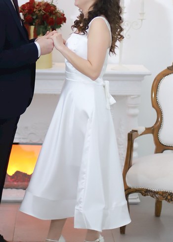 Beyaz elbise, nikah elbisesi, nişan elbisesi, mezuniyet elbisesi - Görsel 3