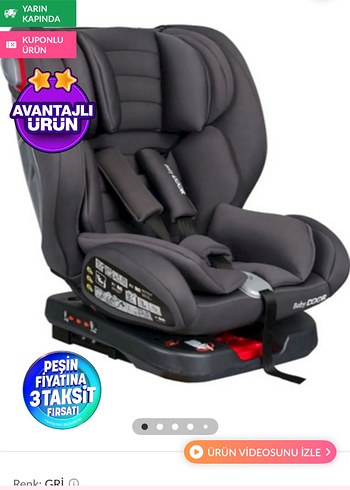 Gri Çocuk Oto Koltuğu