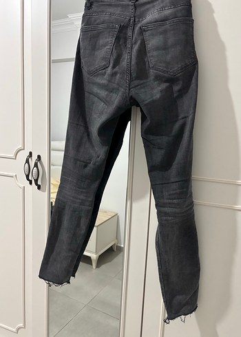 Gri Bol Kesim Midi Denim Kadın Jean H&M - Görsel 3