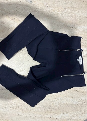 Fermuarlı Lacivert Kadın Kumaş Pantolon - Görsel 3