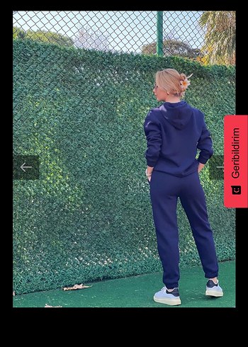 Lacivert Kapüşonlu Kadın Eşofman Takımı champion marka - Görsel 3