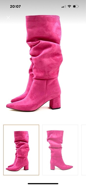 Pembe süet çizme
