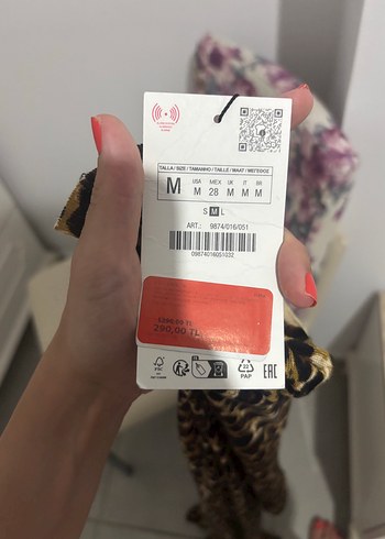 m Beden Kahverengi Leopar Deri Uzun Elbise