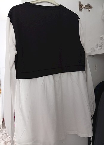 Gri Beyaz Salaş Hamile Bluzu - Görsel 2