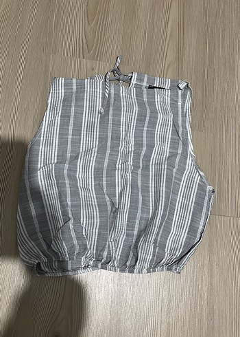 Gri Keten Hamile Mini Şort - Görsel 3