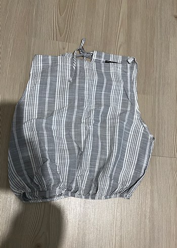 Gri Keten Hamile Mini Şort - Görsel 2