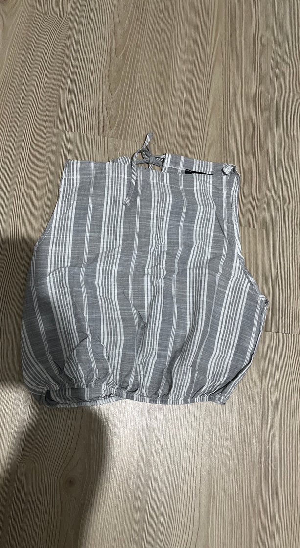 Gri Keten Hamile Mini Şort - Görsel 3