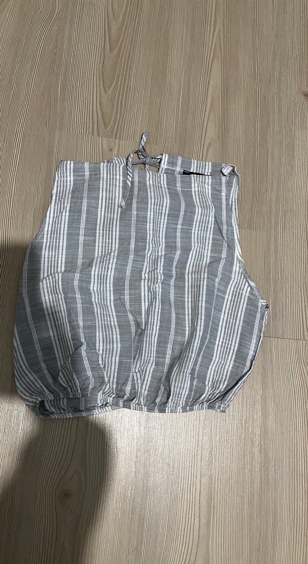 Gri Keten Hamile Mini Şort - Görsel 2