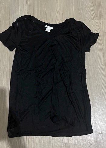 Drapeli Siyah Hamile Tişörtü - Görsel 2