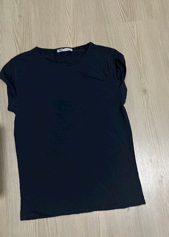 Siyah Kısa Kollu Basic Kadın Tişört - Görsel 2