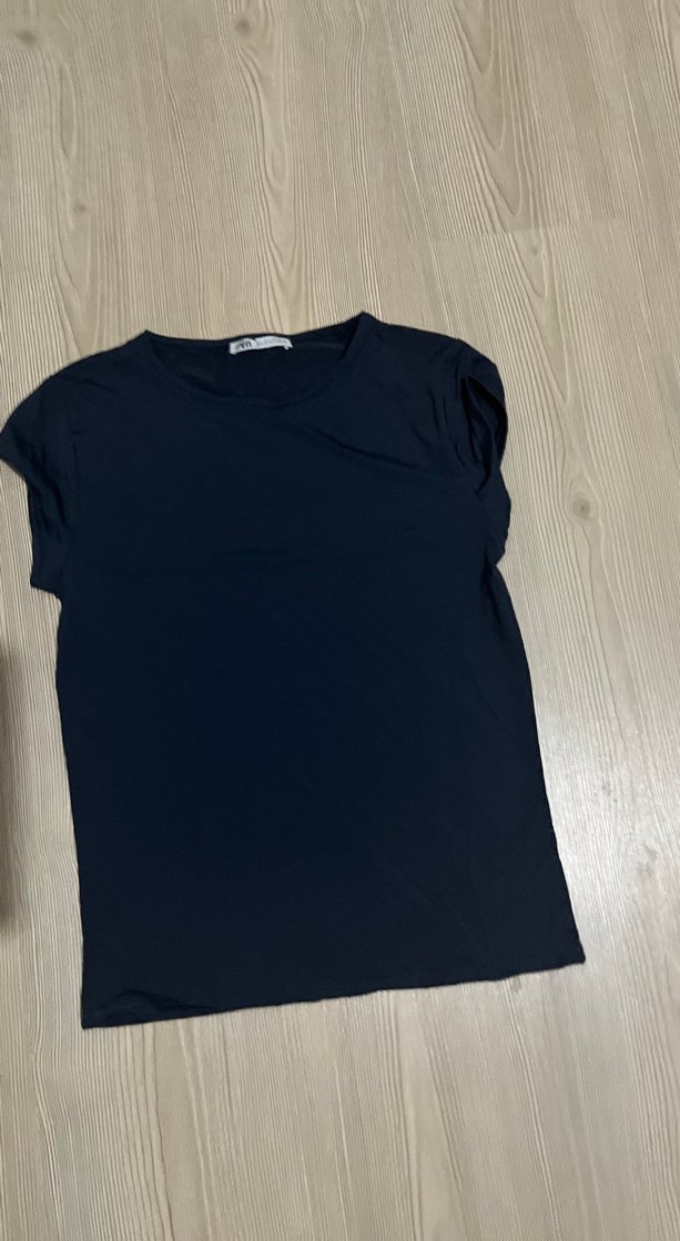 Siyah Kısa Kollu Basic Kadın Tişört - Görsel 2