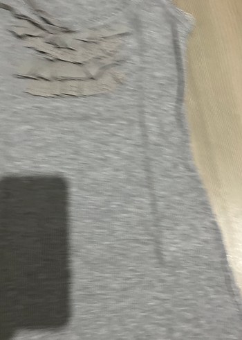 Gri Fırfırlı Kolsuz Yüksek Yakalı Kadın Atlet - Görsel 3