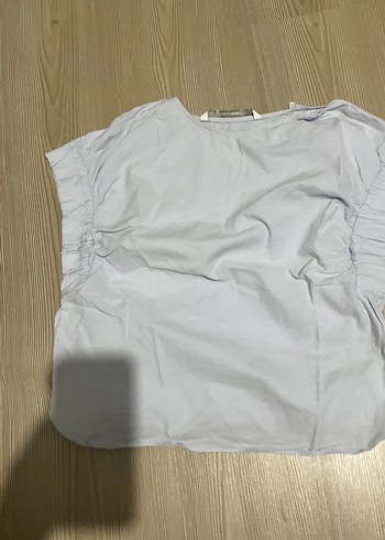 Kadın Beyaz Keten Kısa Kollu Bluz - Görsel 3