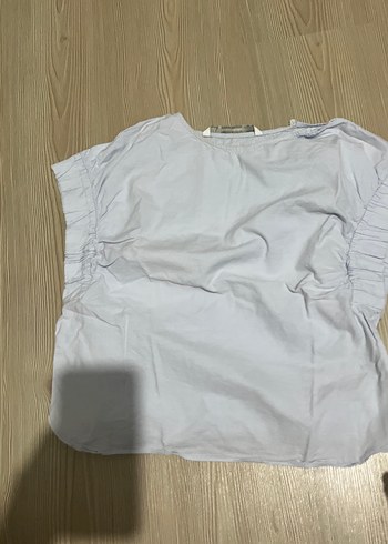 Kadın Beyaz Keten Kısa Kollu Bluz - Görsel 2