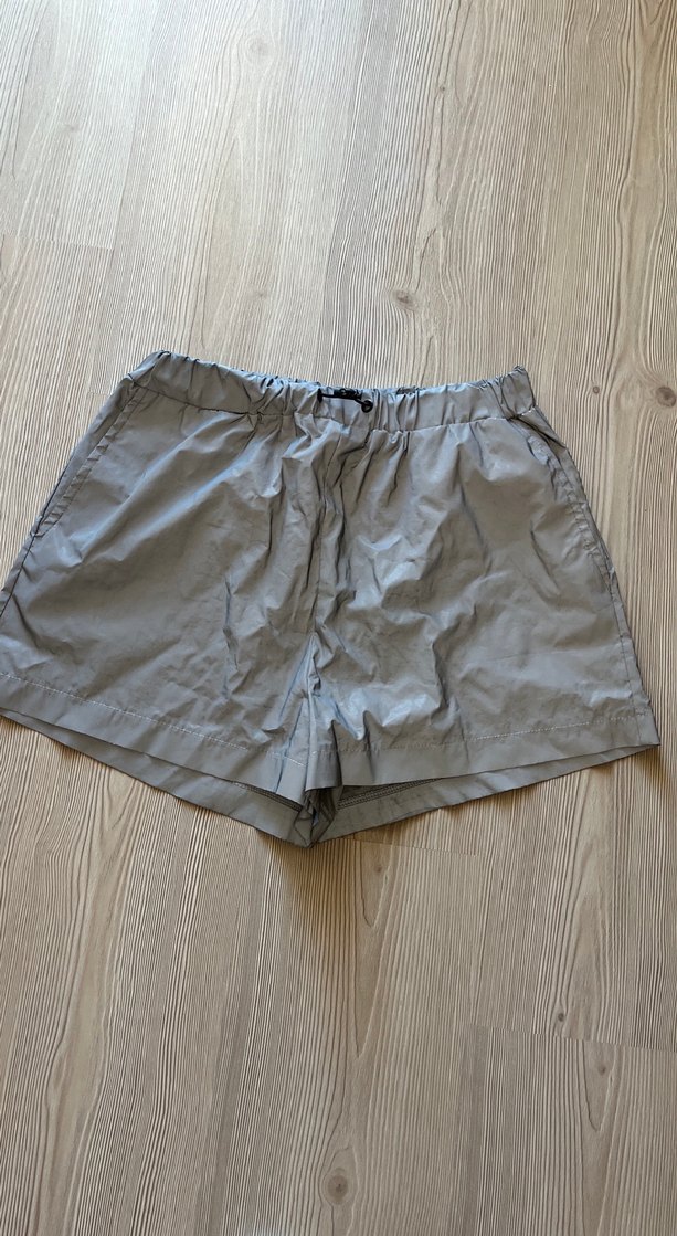 Gri Mini Keten Şort - Görsel 2