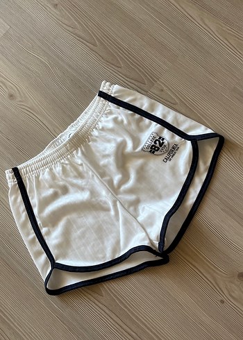 Kadın Beyaz Mini Pamuklu Spor Şort - Görsel 4