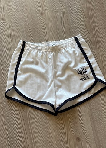 Kadın Beyaz Mini Pamuklu Spor Şort - Görsel 3