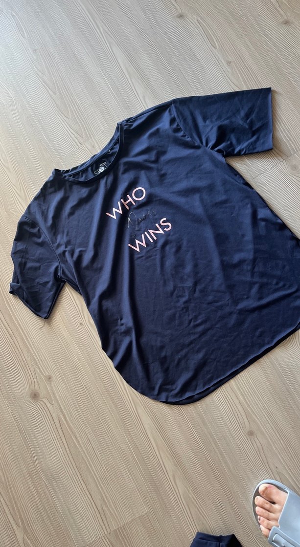 Lacivert Baskılı Hamile Tişörtü - Görsel 4