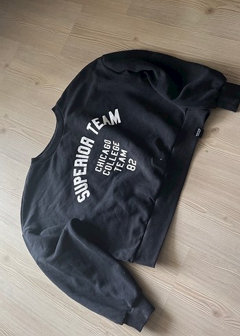 Siyah Baskılı Kadın Sweatshirt - Görsel 6