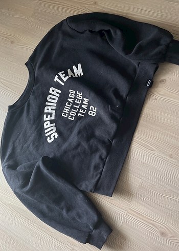 Siyah Baskılı Kadın Sweatshirt - Görsel 2