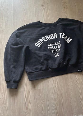 Siyah Baskılı Kadın Sweatshirt - Görsel 5