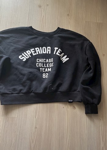 Siyah Baskılı Kadın Sweatshirt - Görsel 4